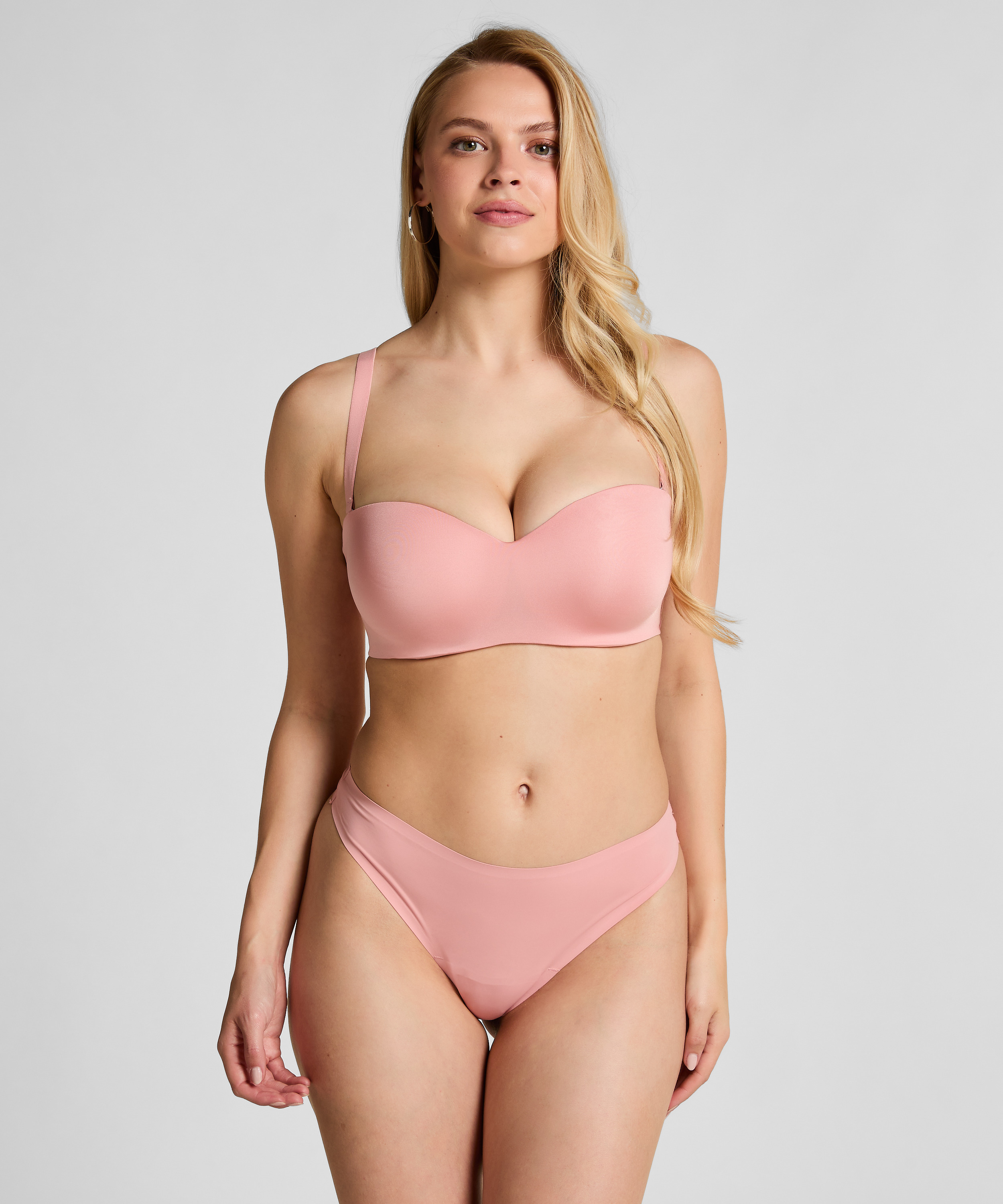 Smooth Padded Underwired Strapless Push-Up Bra, Pink, main