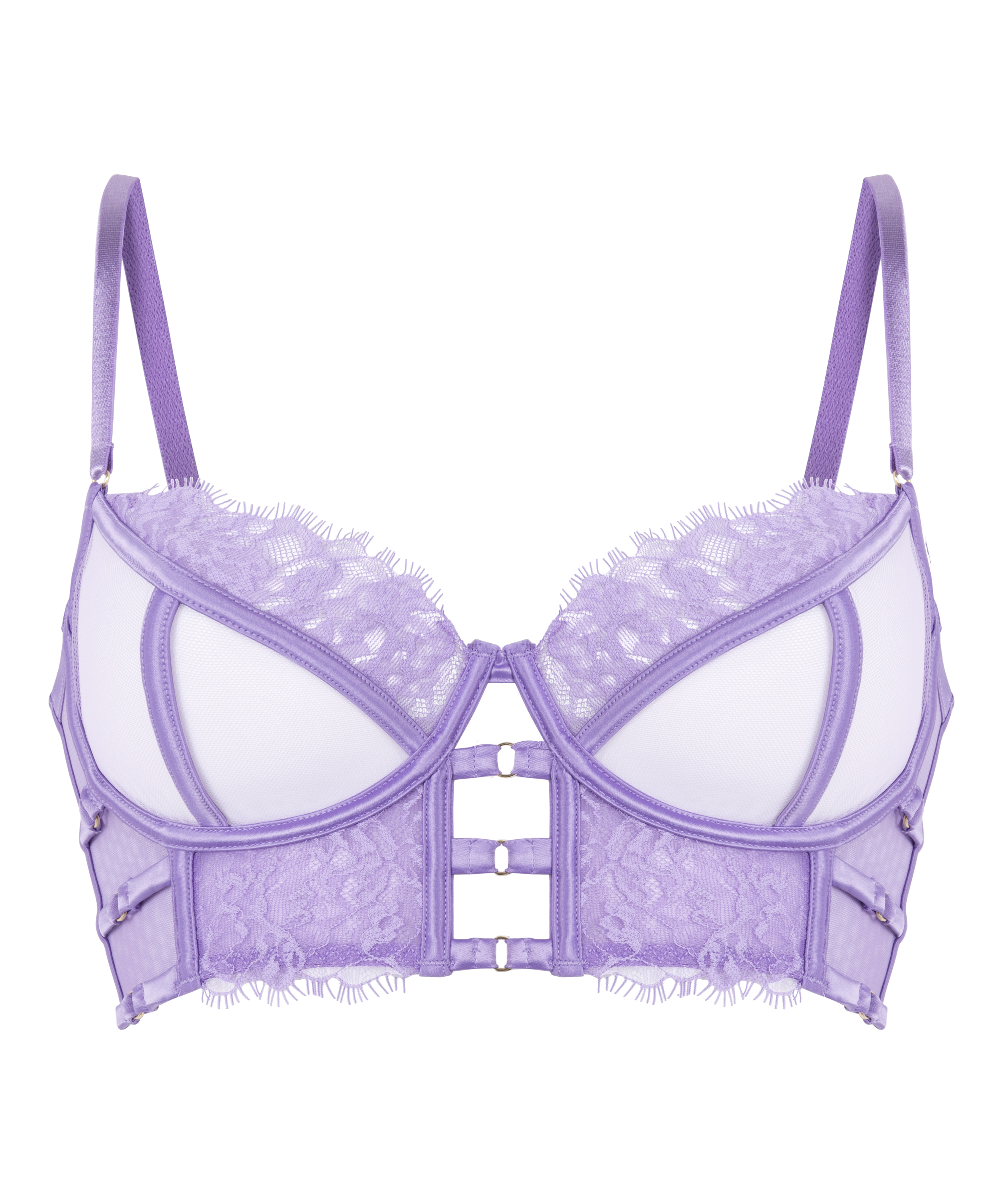 Nienke Non-Padded Underwired Longline Bra, Purple, main