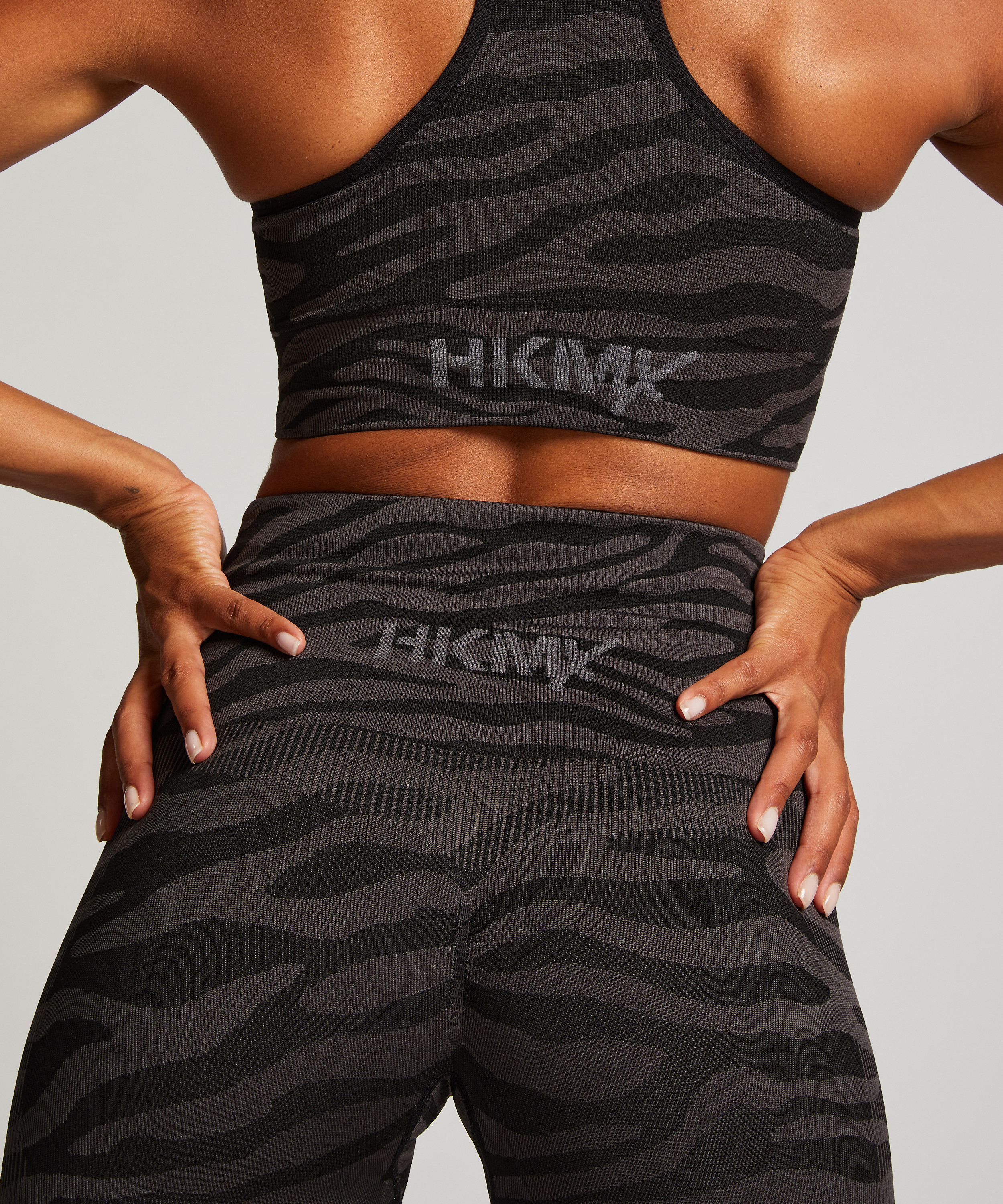 HKMX High Waisted Seamless Sports Legging, Black, main