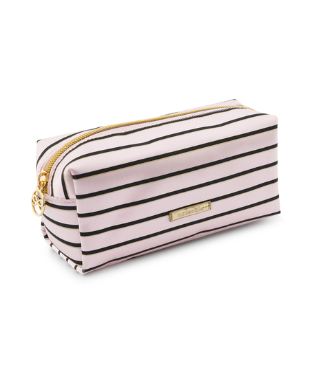 Striped Make-Up Bag, Pink