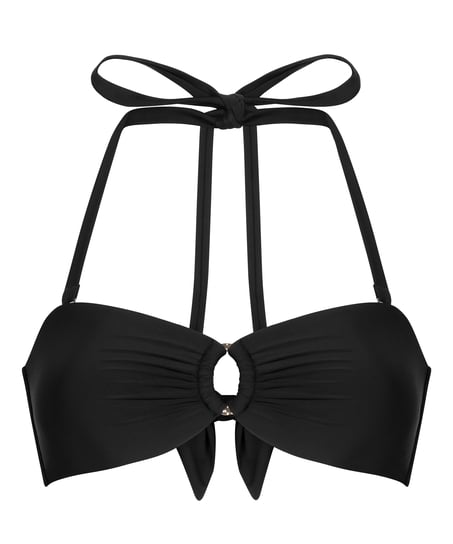 Luxe Bandeau Bikini Top, Black