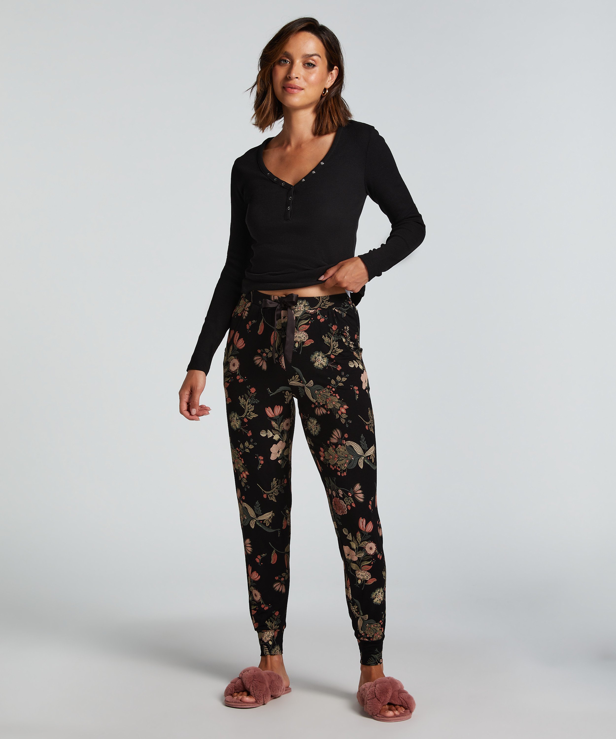 Petite Pyjama Bottoms, Black, main