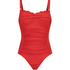 Shaping Scallop Swimsuit, Red