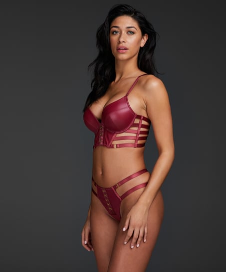 Vicky padded underwired push-up bra, Red