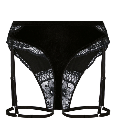 Suspenderbelt Thong Emily, Black