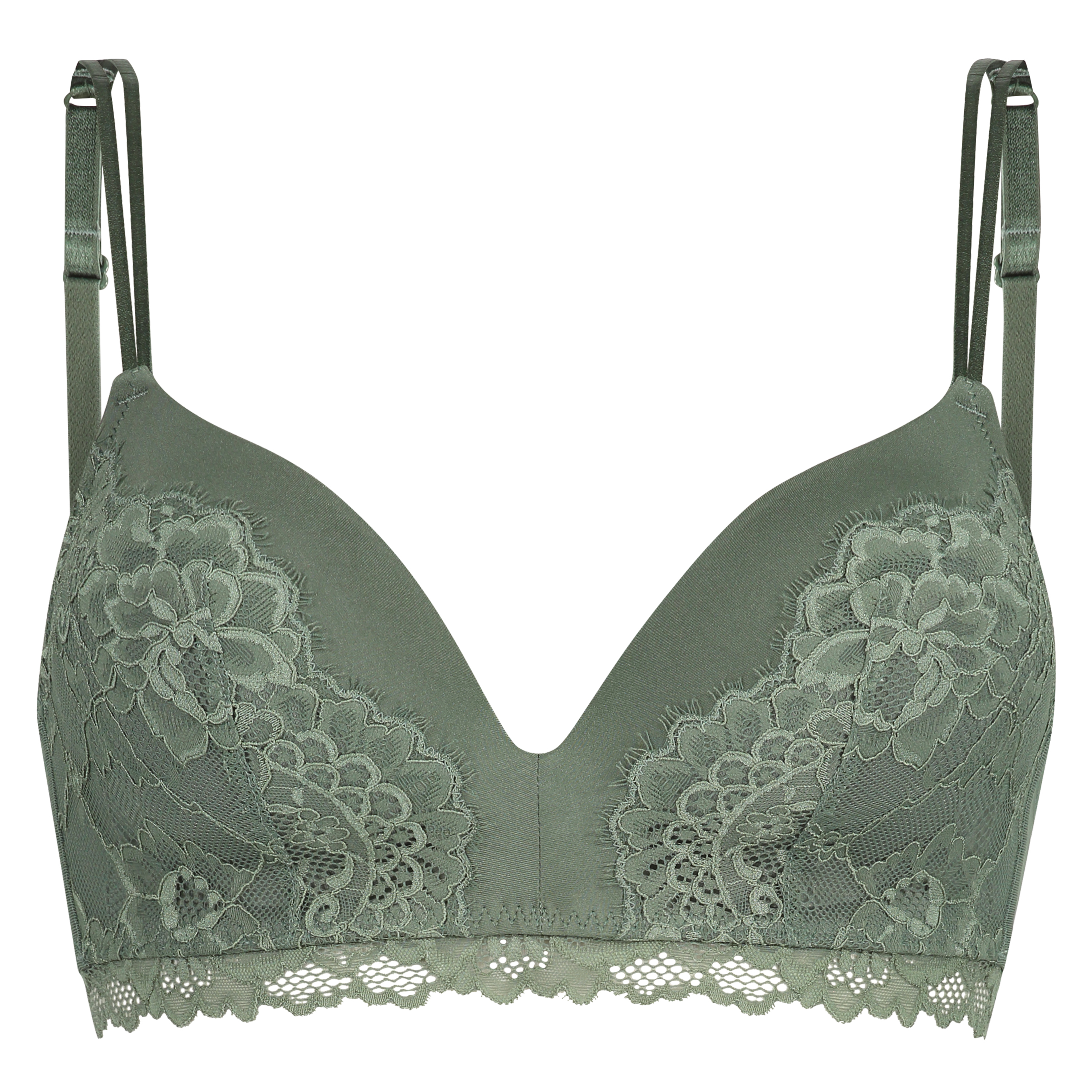 Yvonne padded non-underwired bra, Green, main