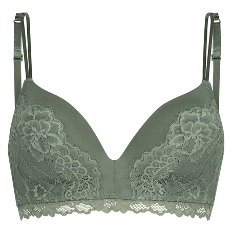 Yvonne padded non-underwired bra, Green