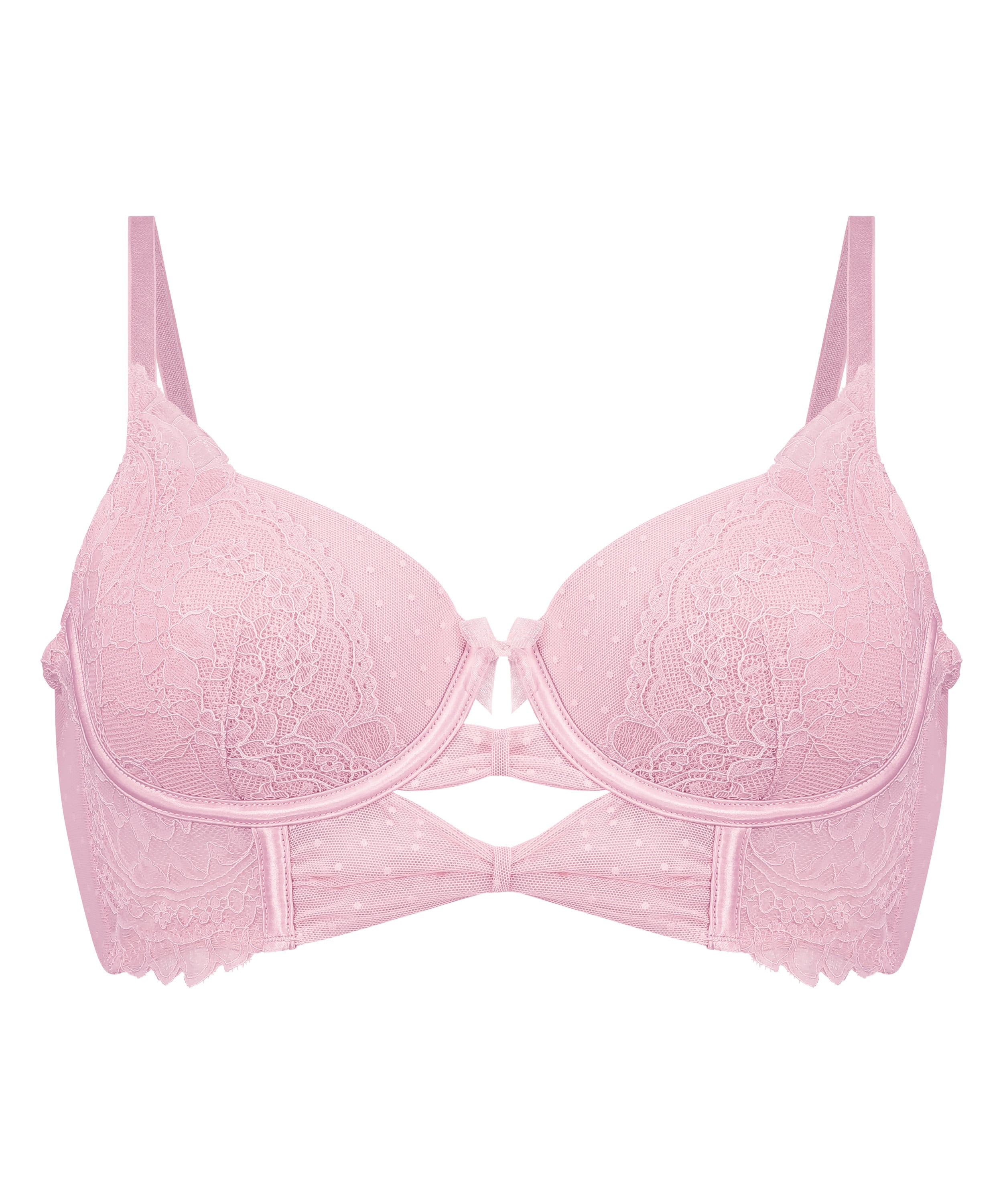 Juliette Padded Longline Underwired Bra, Pink, main