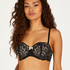 Rose Padded Underwired Strapless Bra, Black