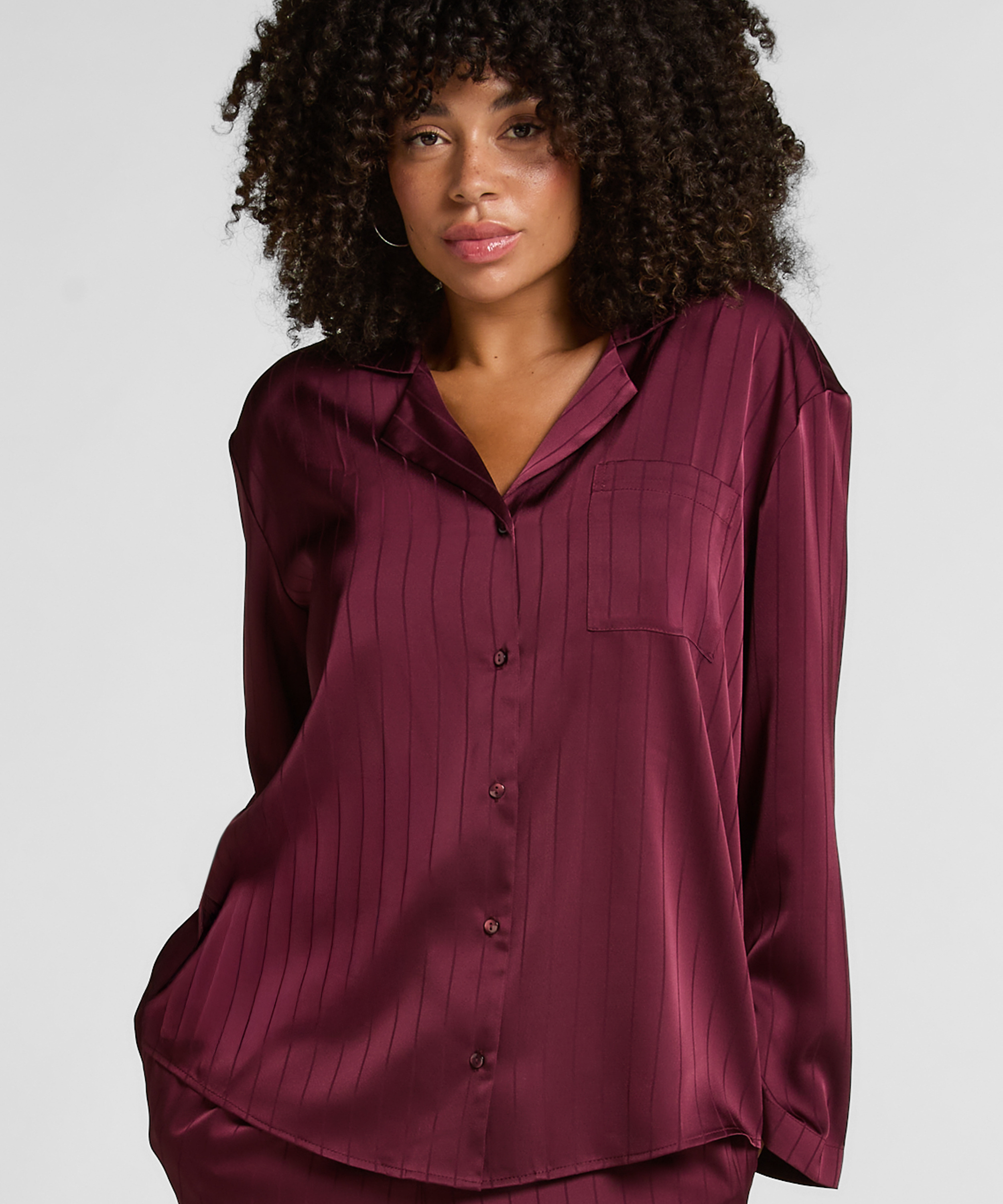 Satin Pinstripe Jacket, Purple, main