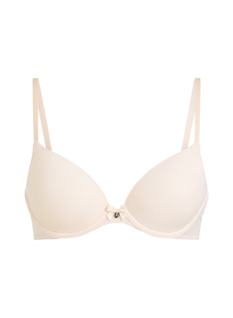 Plunge Padded Underwired Bra, Beige