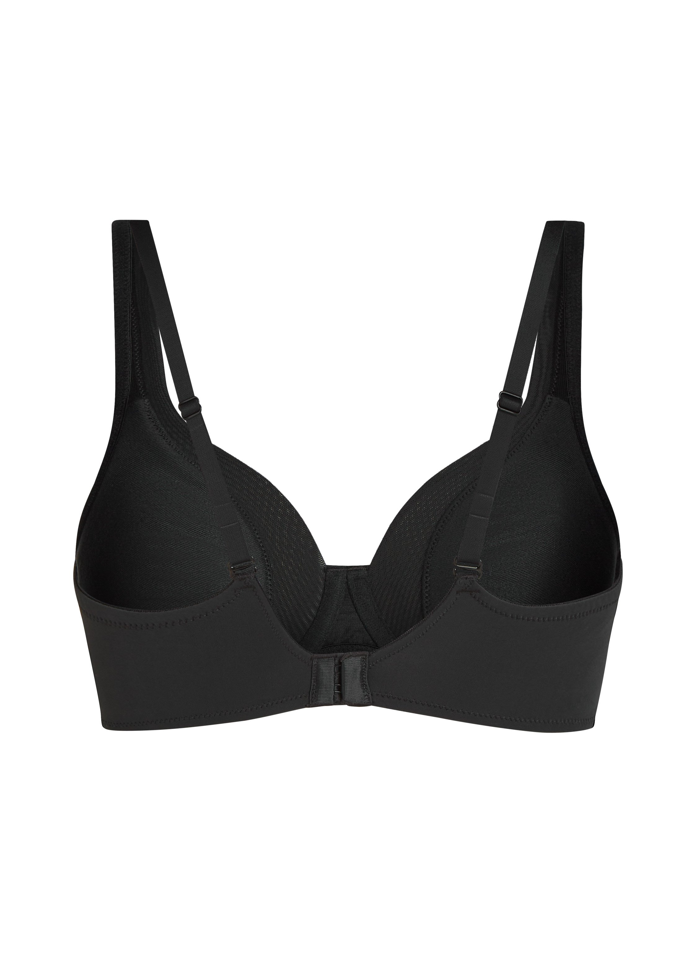 Mesh non-padded underwired bra, Black, main