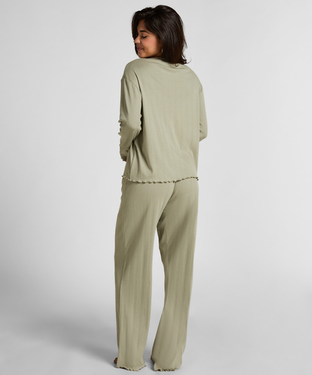 Pyjama Top Loose Pointelle, Green