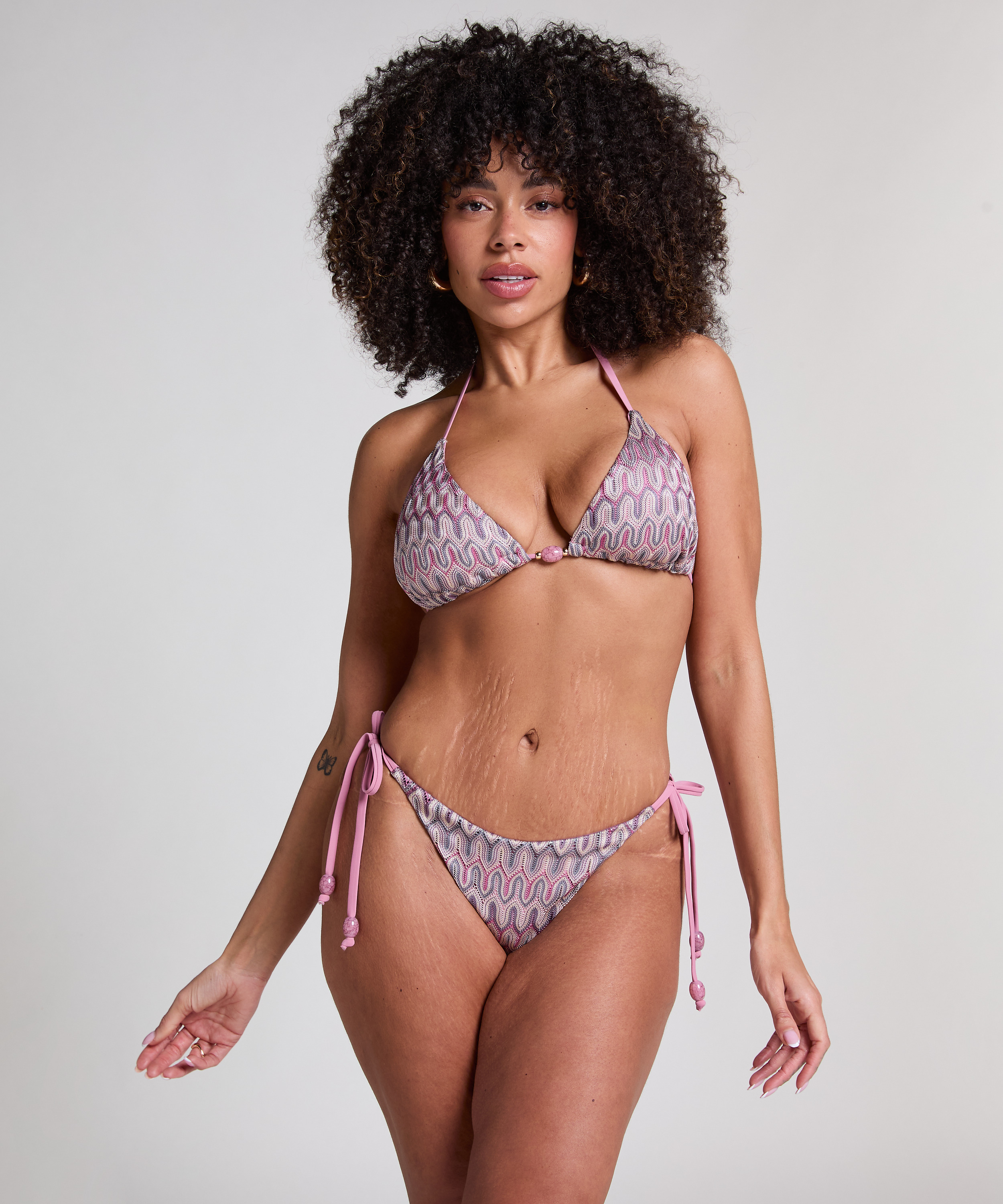 Cali Triangle Bikini Top, Pink, main
