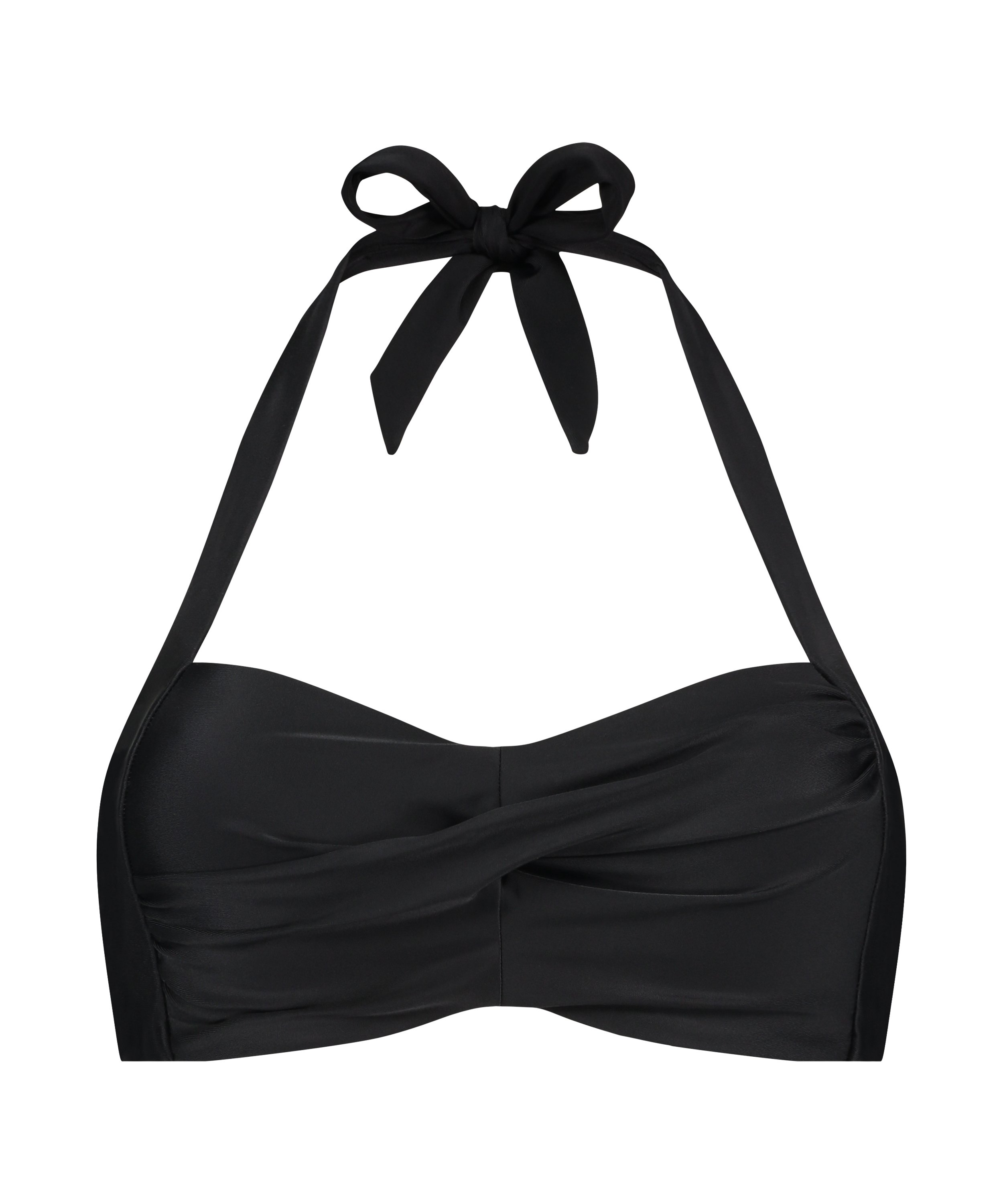 Luxe Bandeau Bikini Top, Black, main