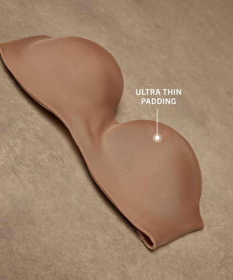 Smooth Padded Underwired Strapless Push-Up Bra, Beige