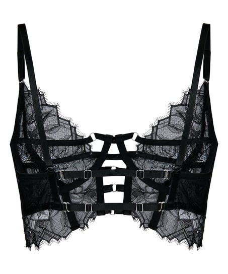 Non-Padded Underwired Longline Bra Bea, Black