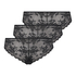 3-pack invisible Brazilian, Black