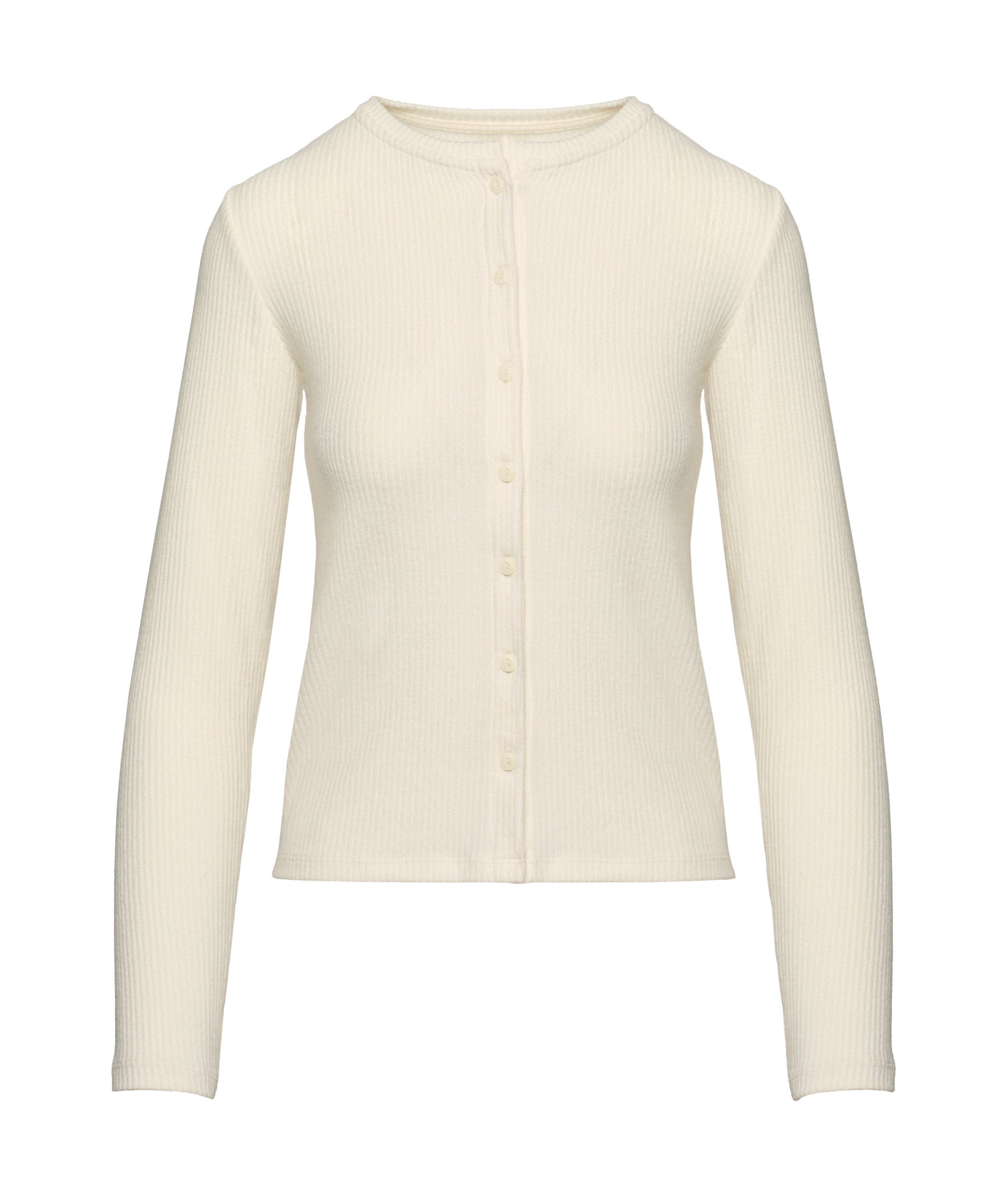 Cardigan Ribbed Jersey, White, main