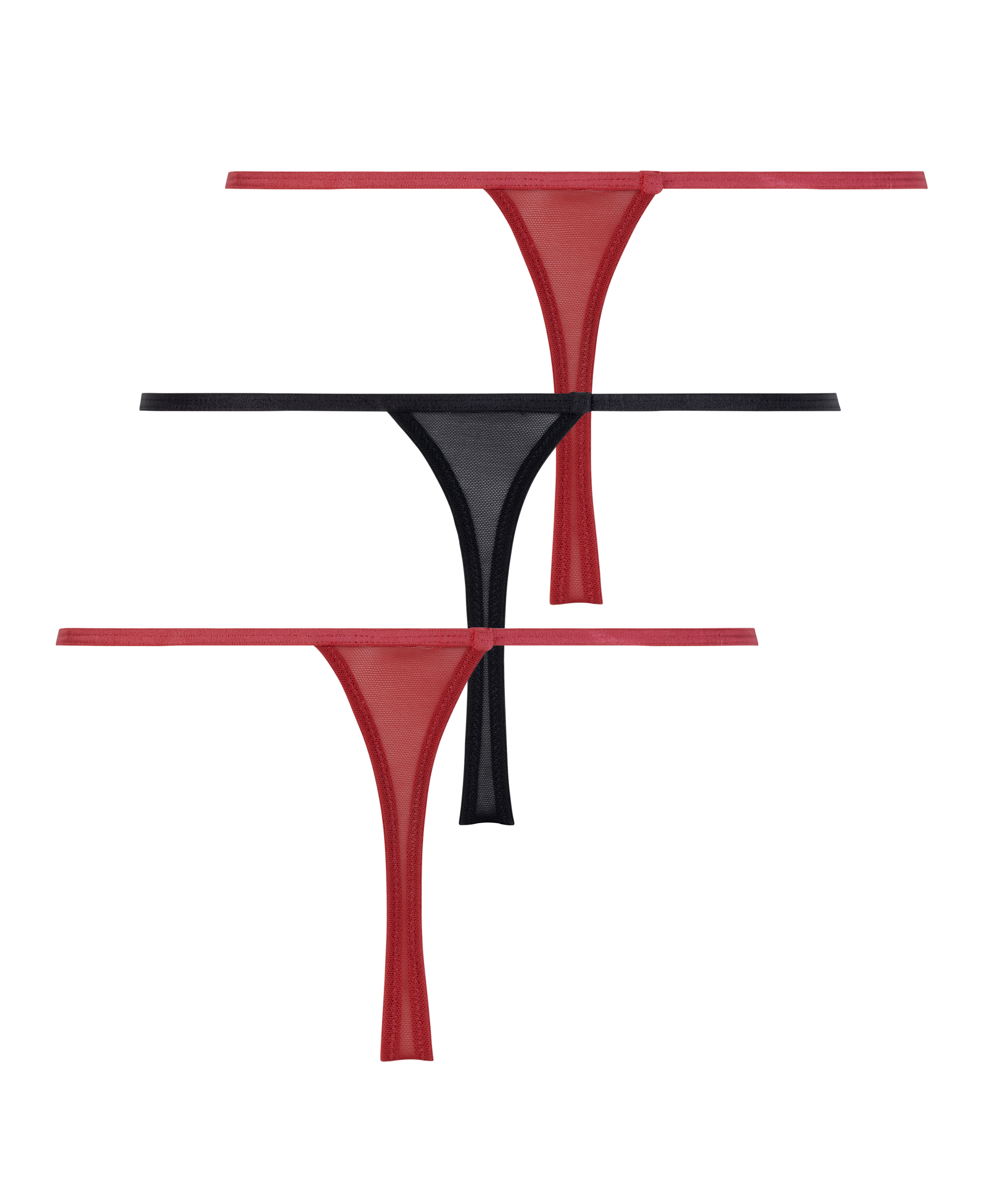 3-pack Thongs, Red, main