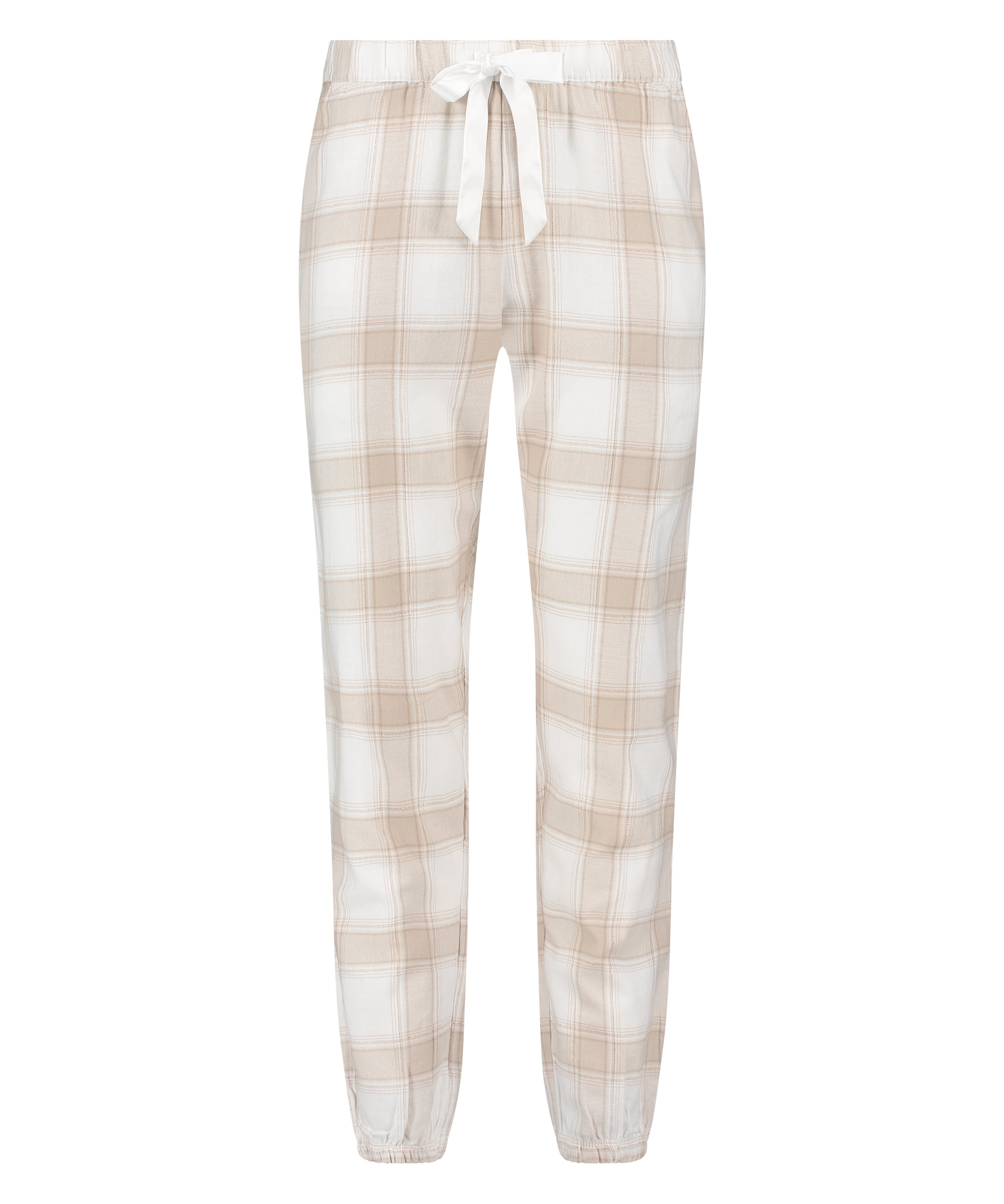 Flannel Pyjama Pants, Beige, main