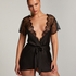 Coco satin kimono, Black