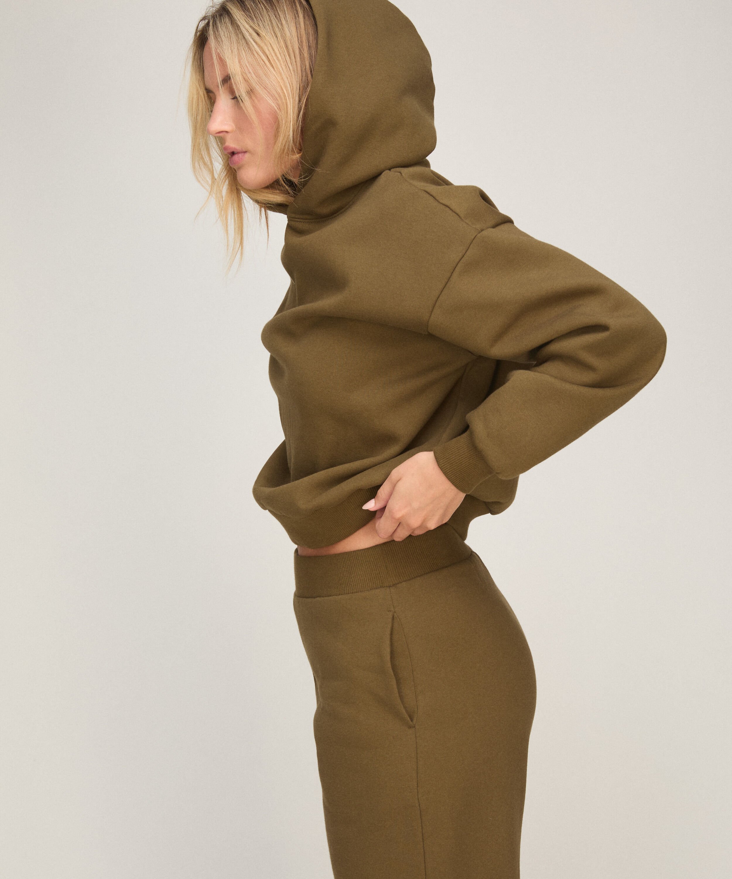 Hoodie brushed sweat, Green