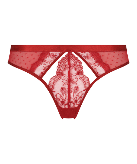 Violet High Leg Thong, Red