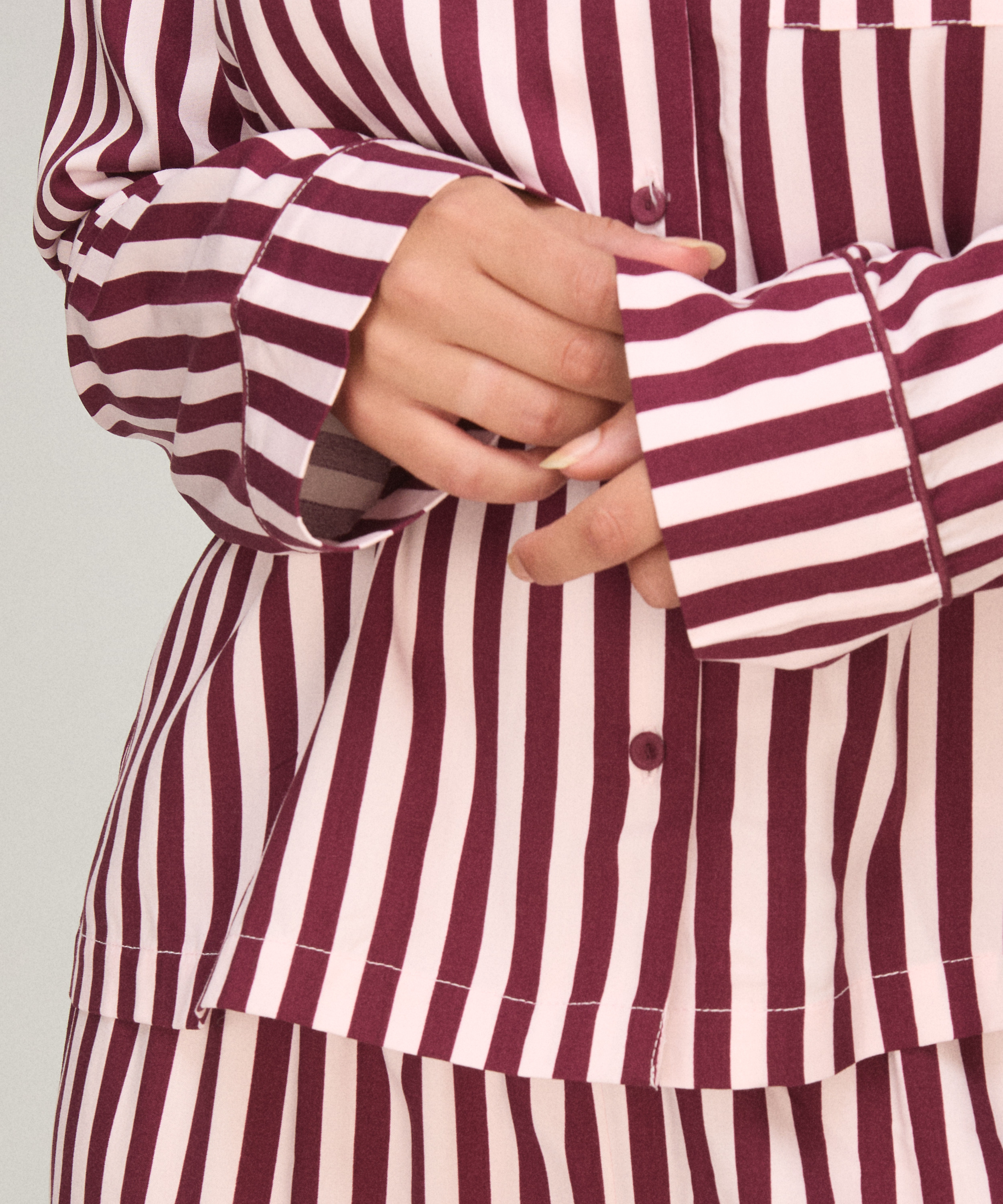 Pyjama Set Poplin Ruffle, Pink, main