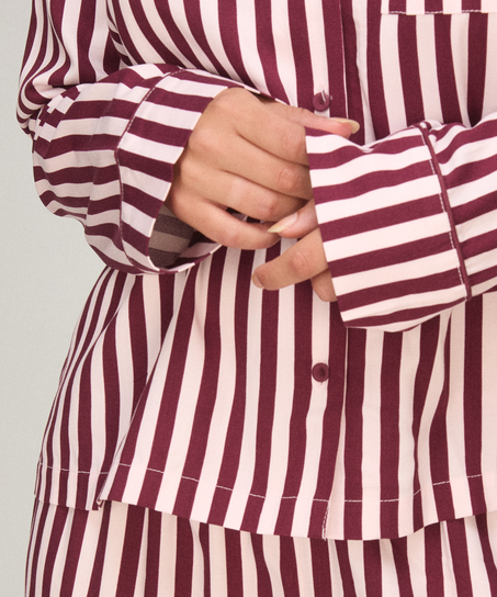 Pyjama Set Poplin Ruffle, Pink