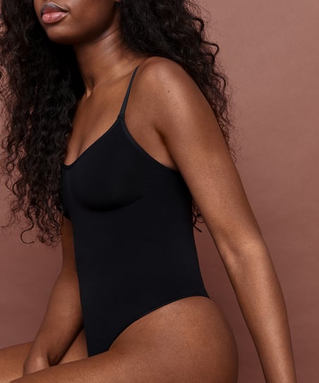 Seamless Enhancing High Leg Body, Black