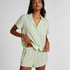 Satin Short-Sleeved Jacket, Green