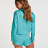 Satin pyjama shorts, Blue