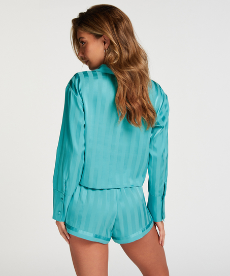 Satin pyjama shorts, Blue