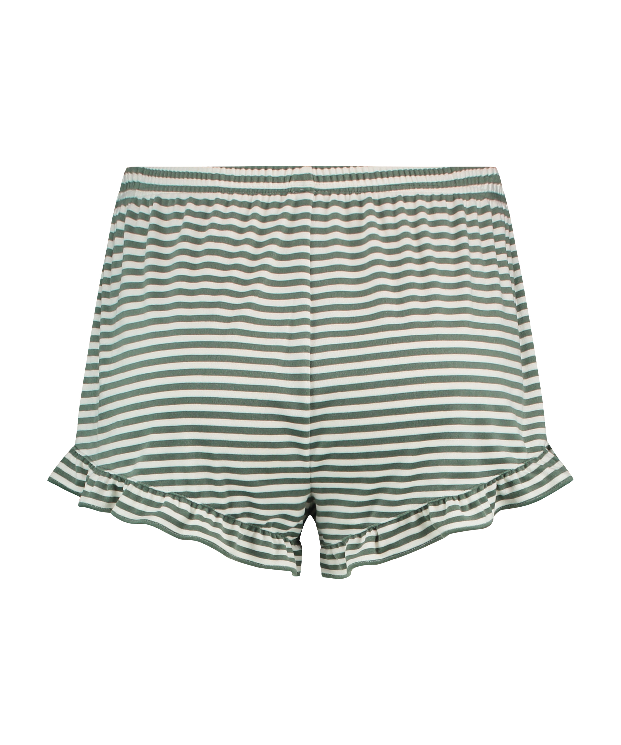 Velours Ruffle Shorts, Green, main