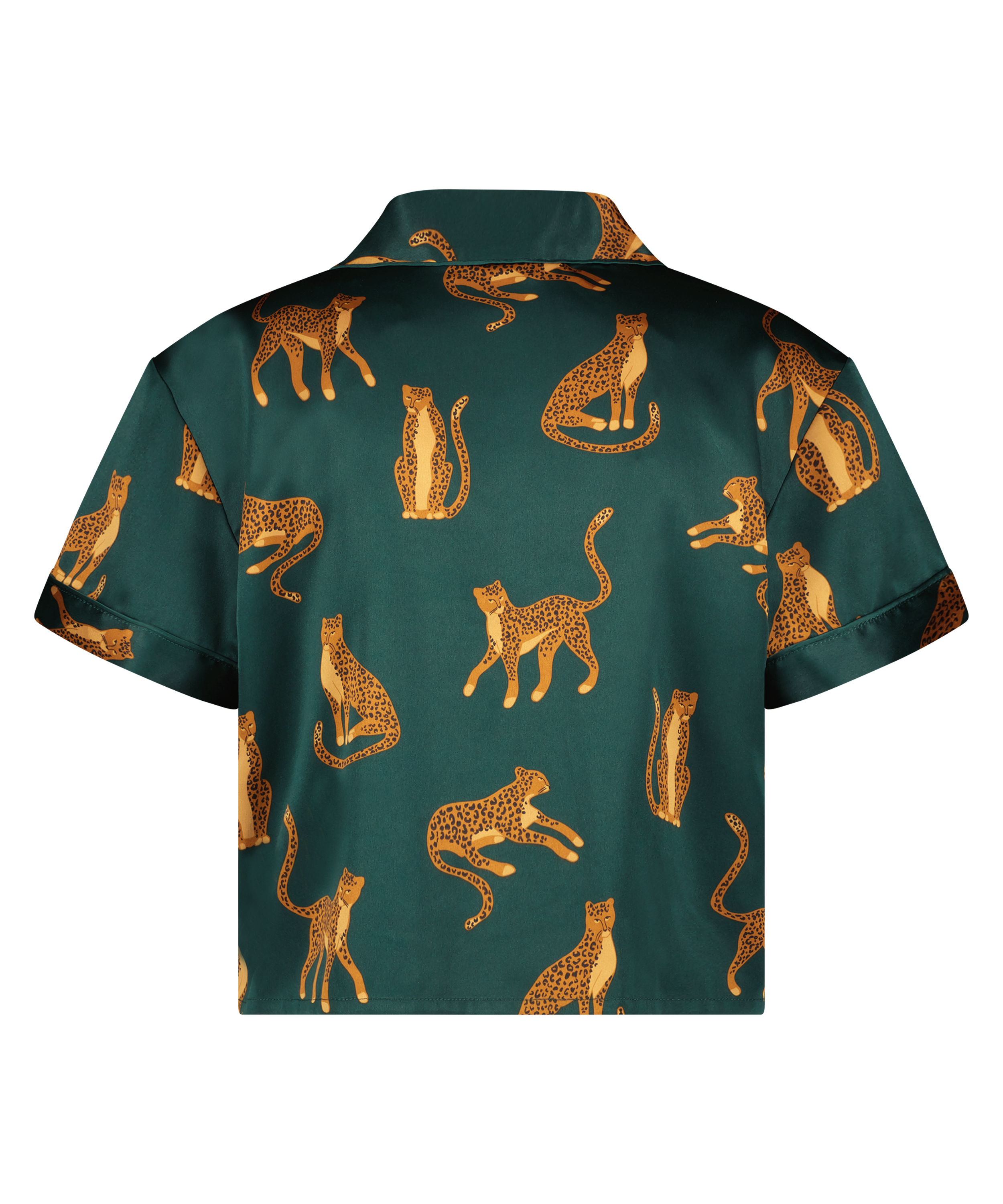 Satin Short-Sleeved Jacket, Green, main