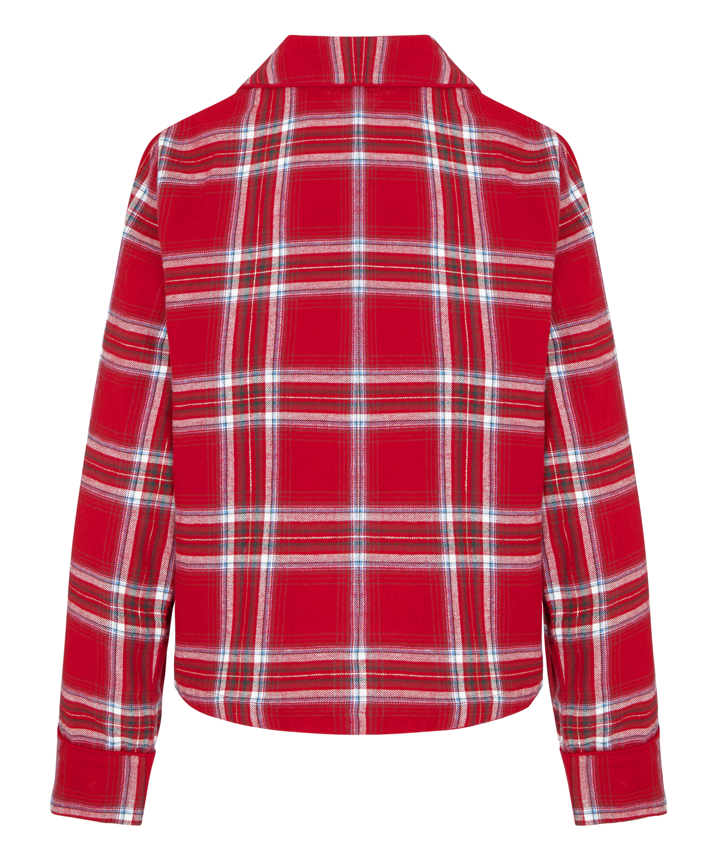 Flannel Pyjama Top, Red, main