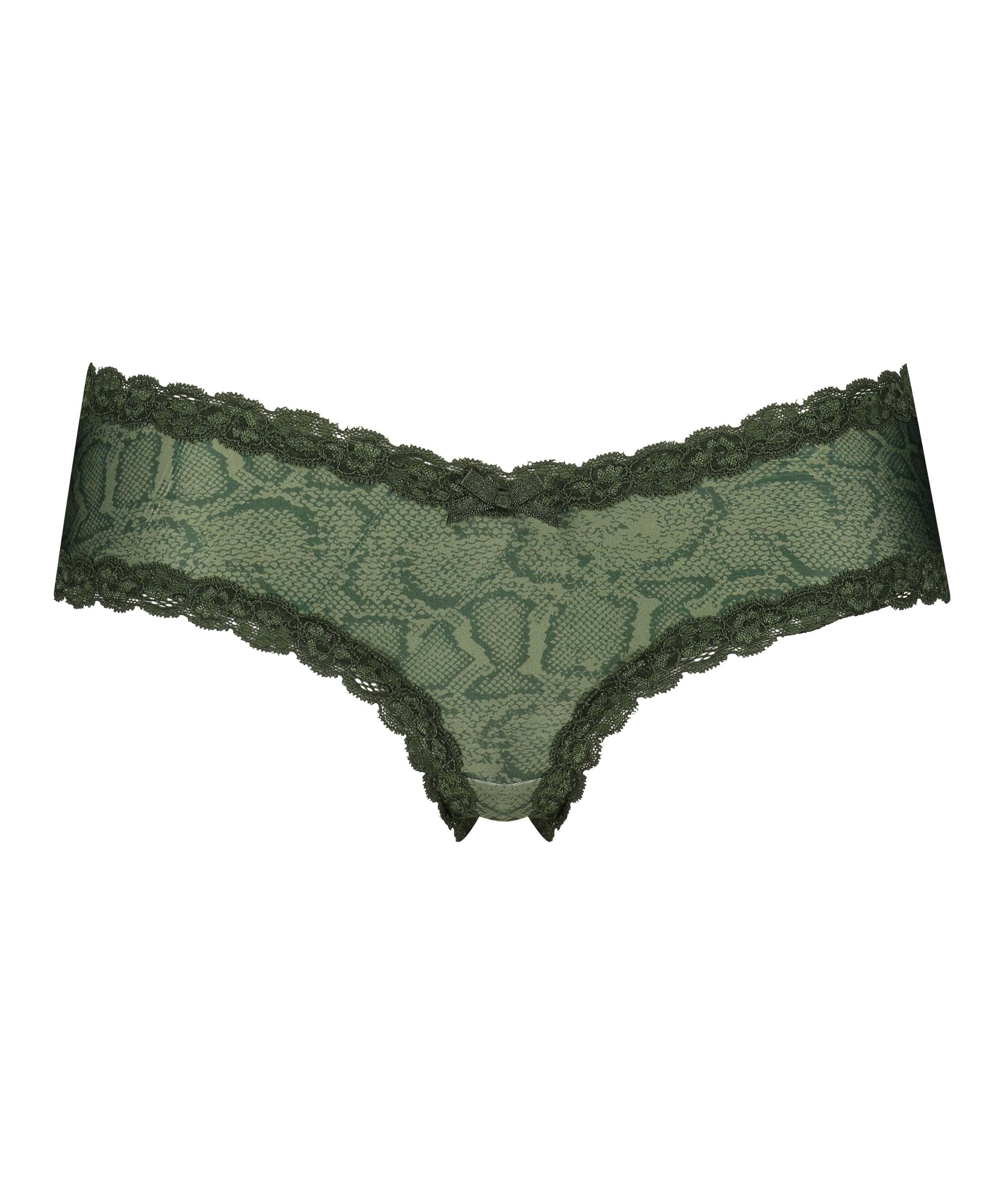V-shaped Brazilian knickers mesh, Green, main