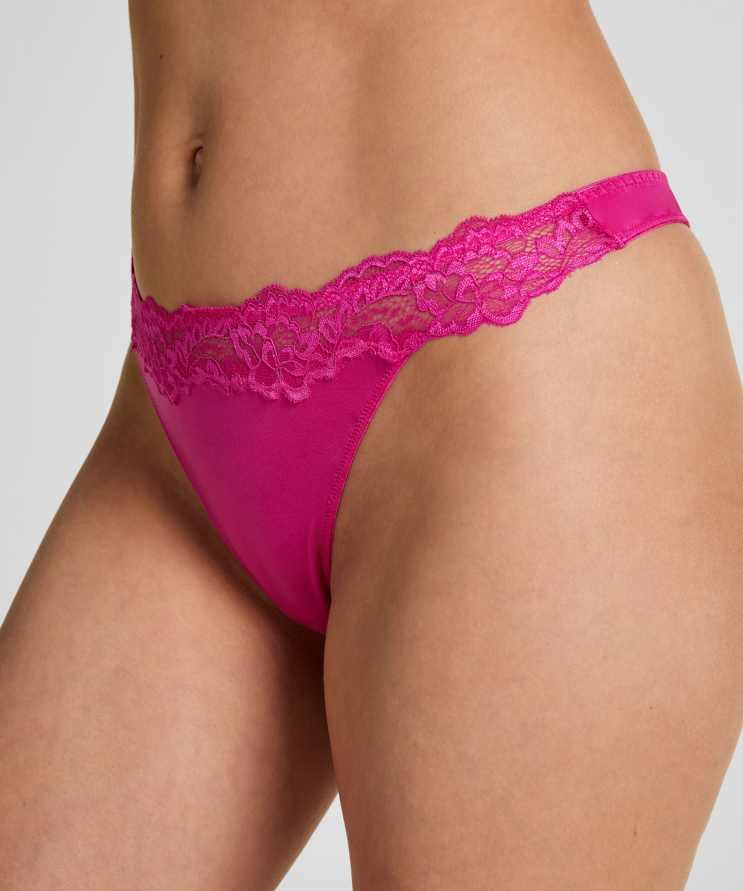 Lace & Shine Thong, Pink, main