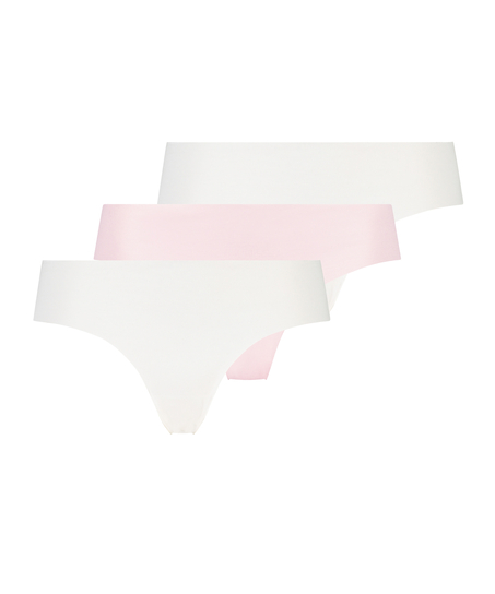 3-pack invisible Brazilian, White