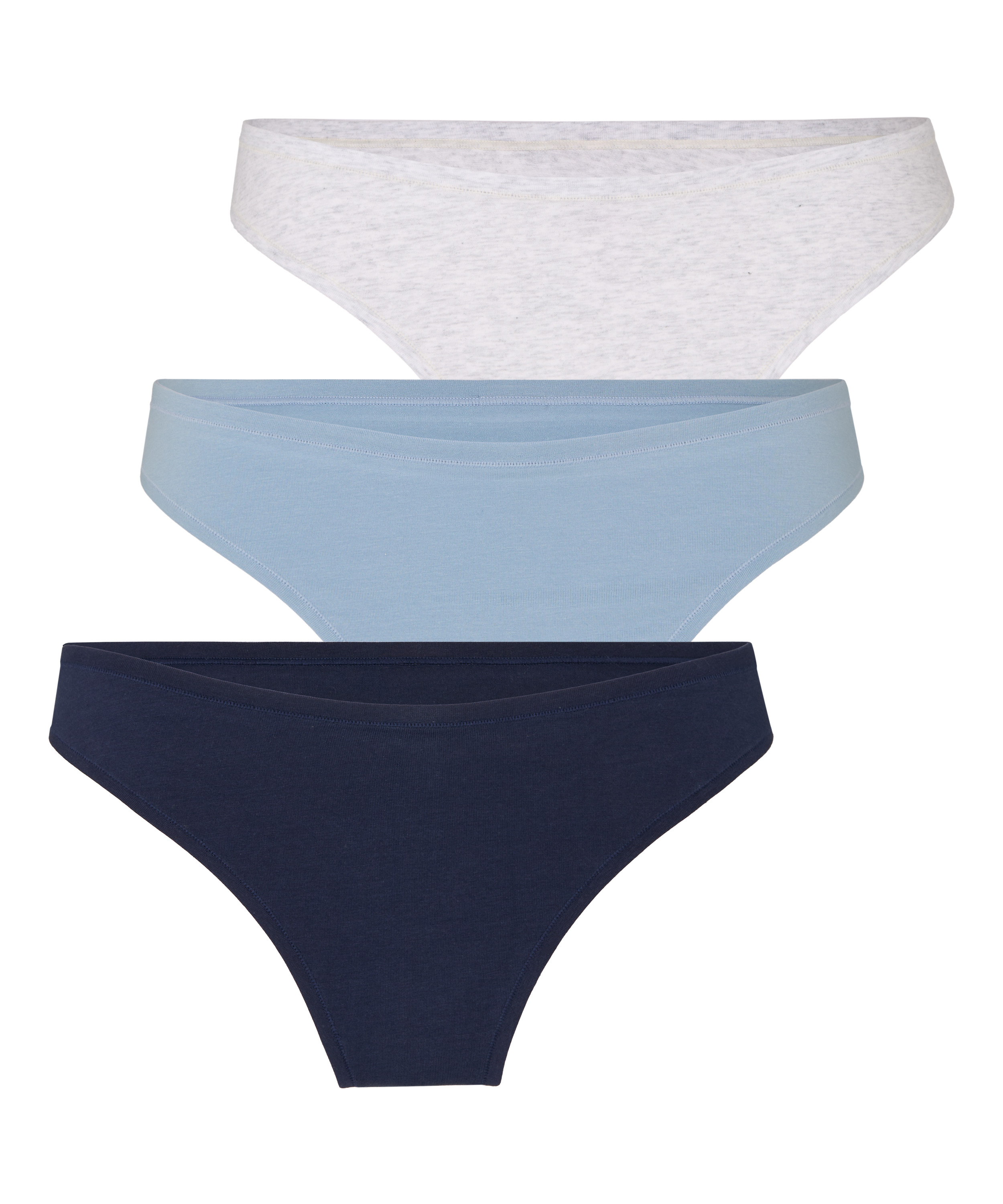 Multipack Cotton Thong, Blue, main