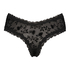 V-shaped Brazilian knickers mesh, Black