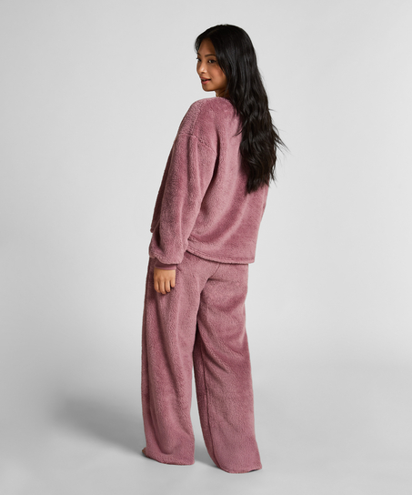 Longsleeved Top Fluffy Fleece, Pink