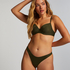 Luxe High-Leg Bikini Bottoms, Green