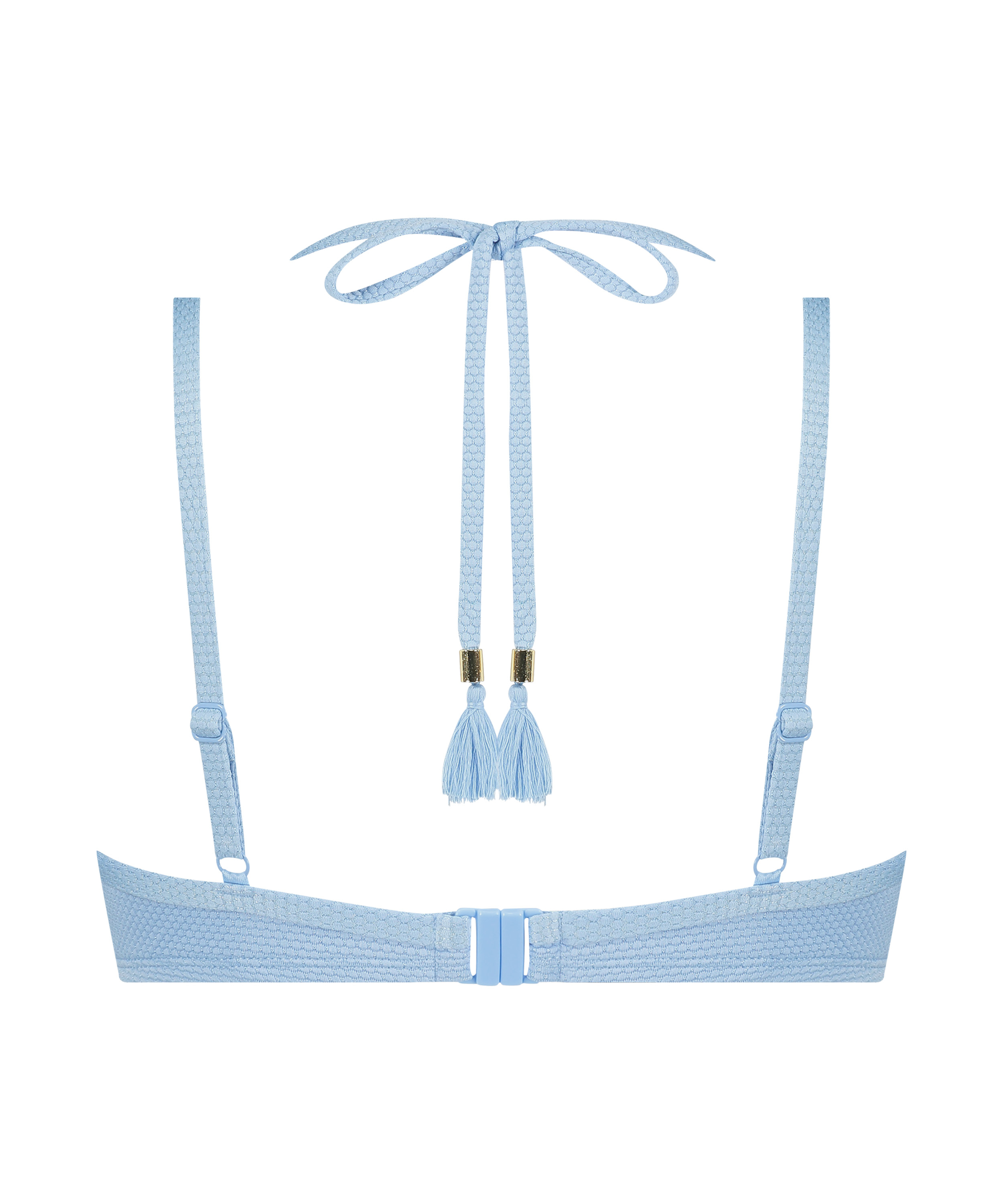 Scallop Padded Underwired Bikini Top, Blue, main