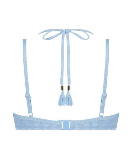 Scallop Padded Underwired Bikini Top, Blue