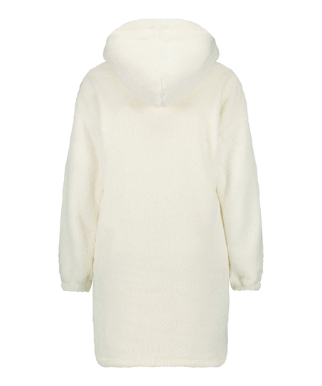 Snuggle Fleece Lounge Dress, White
