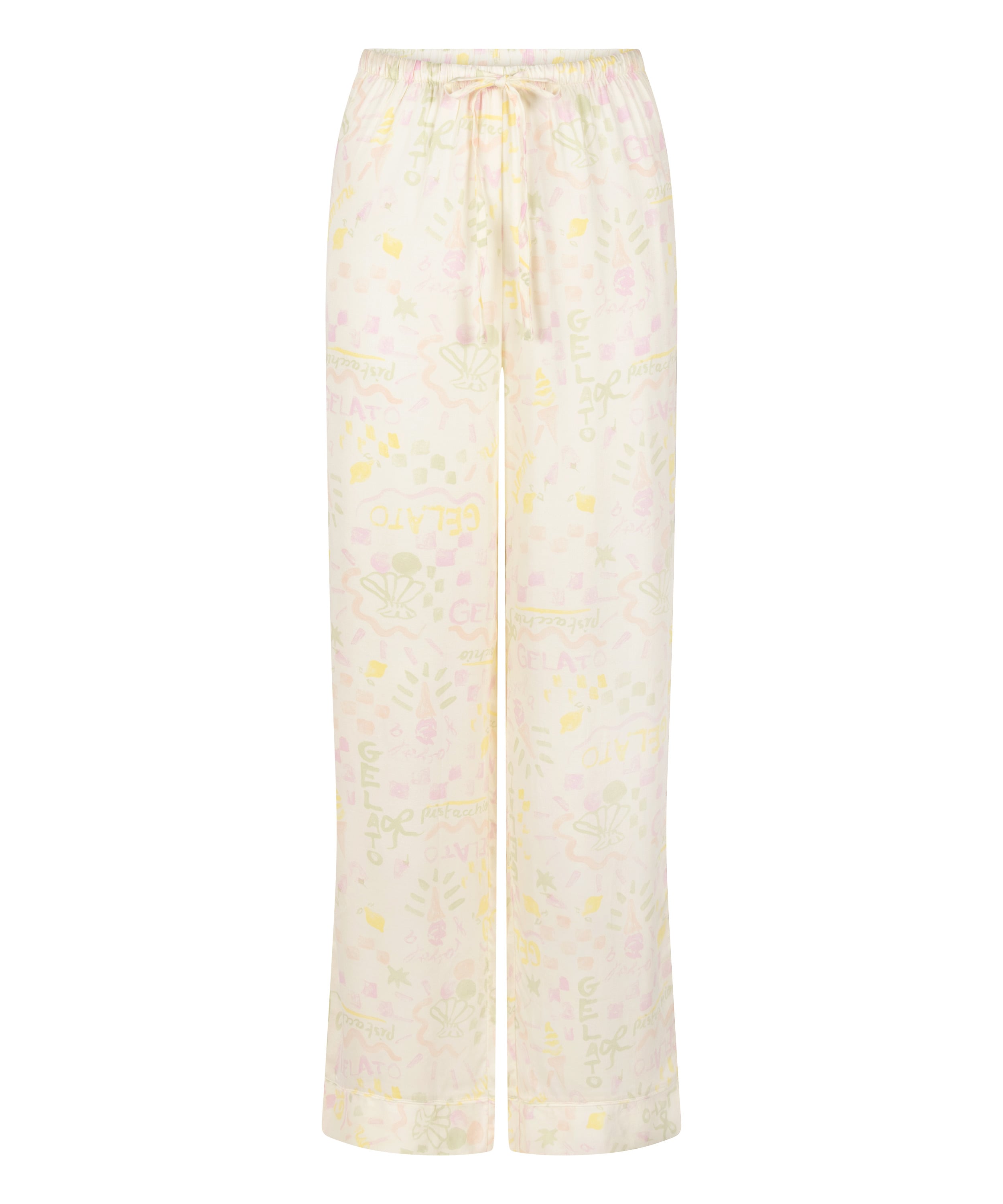 Satin Trousers, White, main