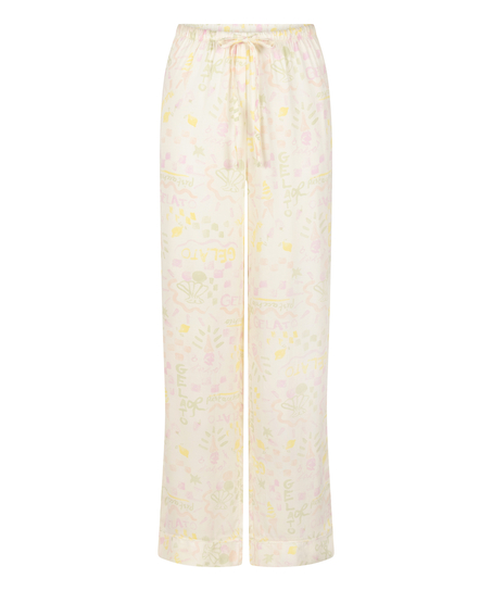 Satin Trousers, White