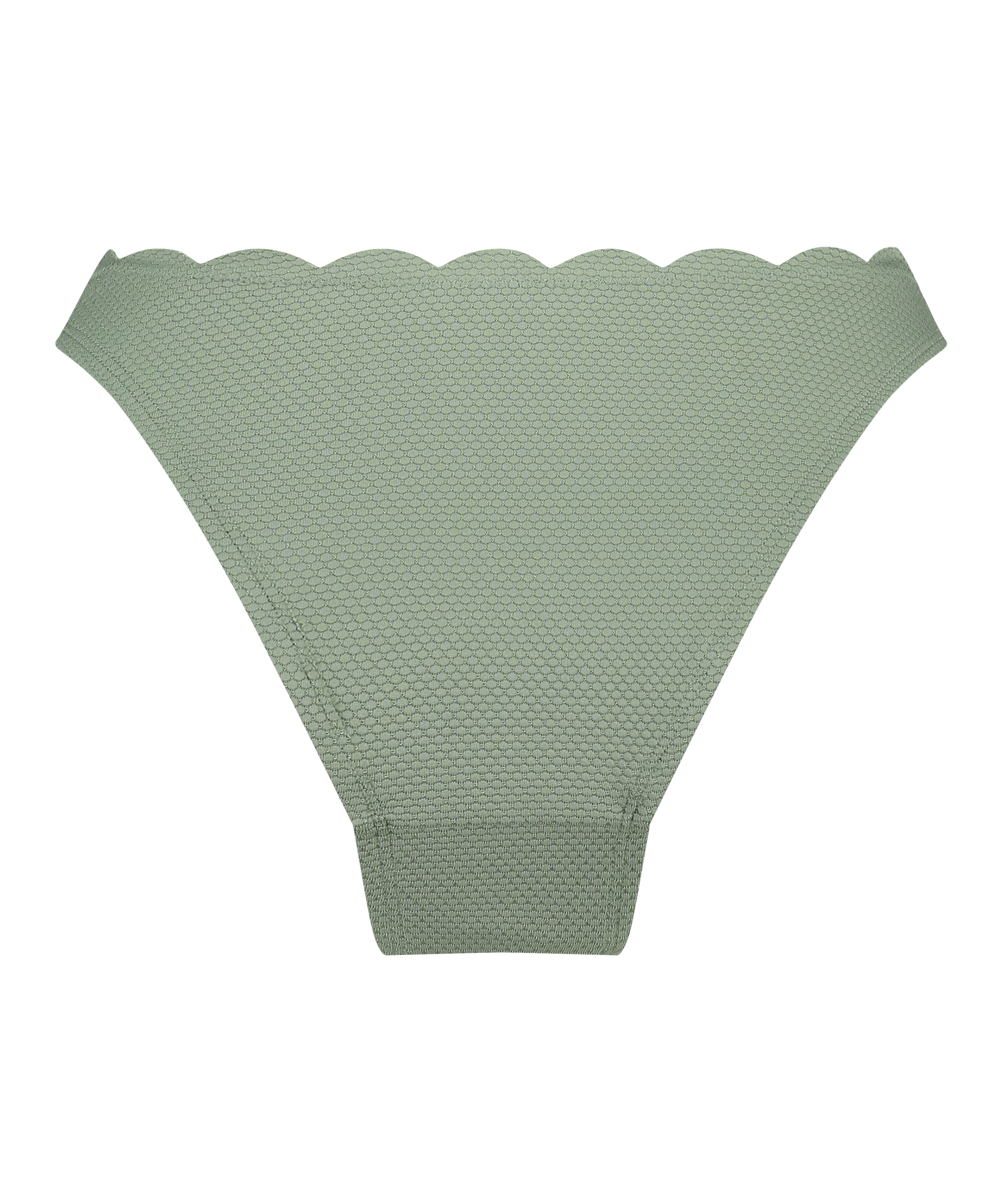 Scallop High-Leg Bikini Bottoms, Green, main